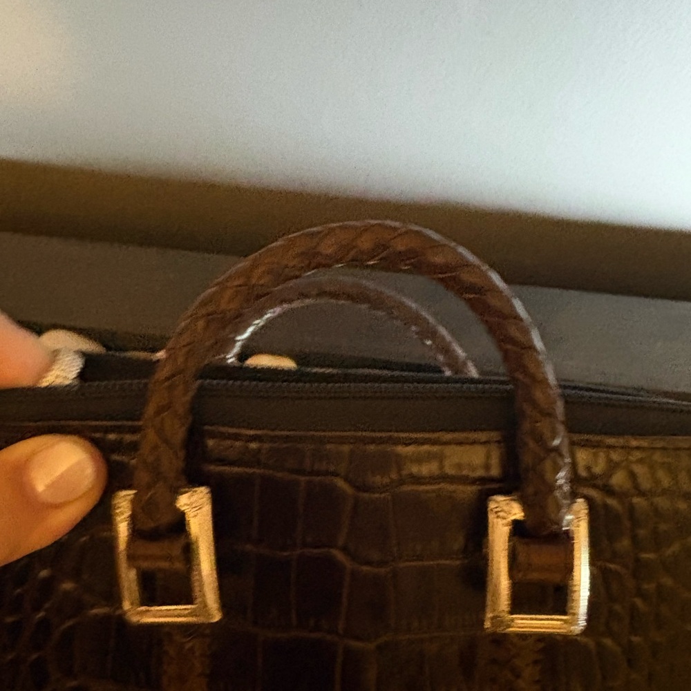 Brighton Brown Croc-Embossed Handbag - Picture 7 of 7